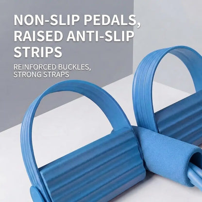 6-Tube Resistance Band Exerciser with Foot Pedals - Portable Size Workout Equipment, Gym Accessories for Home Resistance Training, 16.53X9.64In