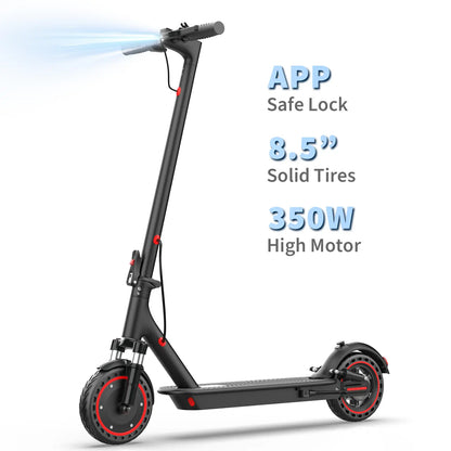 350W Motor Electric Scooter,19Mph Speed,Folding E-Scooter with Dual Suspension,App Controlrange